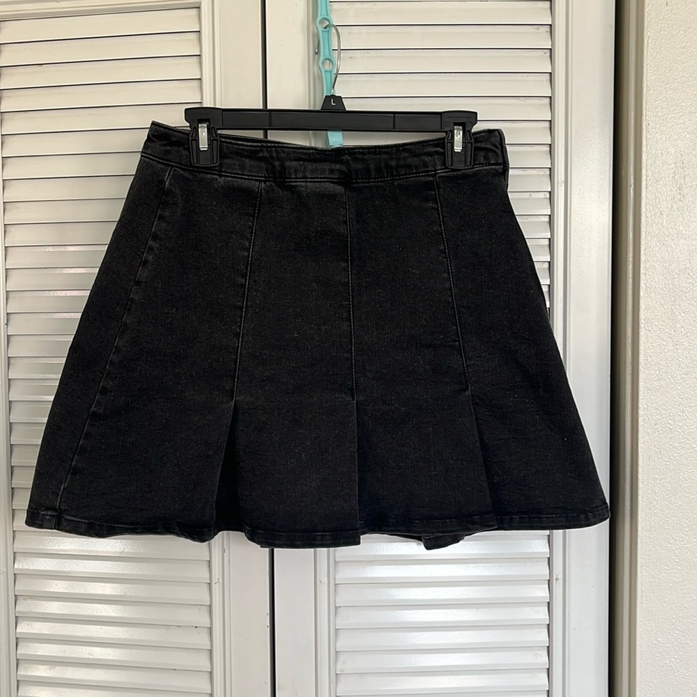 SO Black Denim High Rise Tennis Skirt
